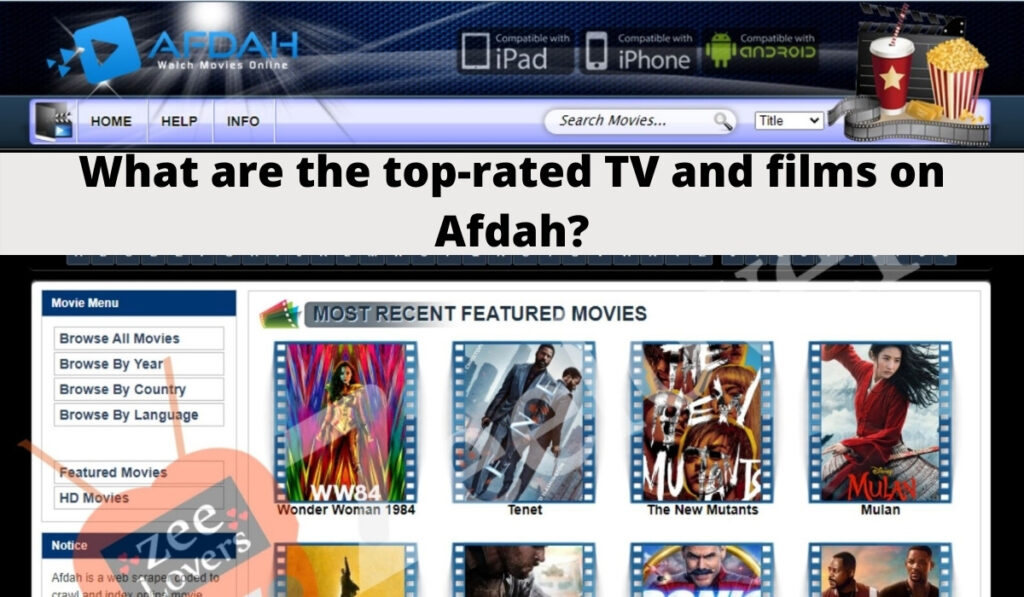 What are the top-rated TV and films on Afdah?